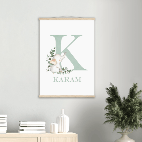 Cute Elephant Alphabet Letter Poster & Hanger