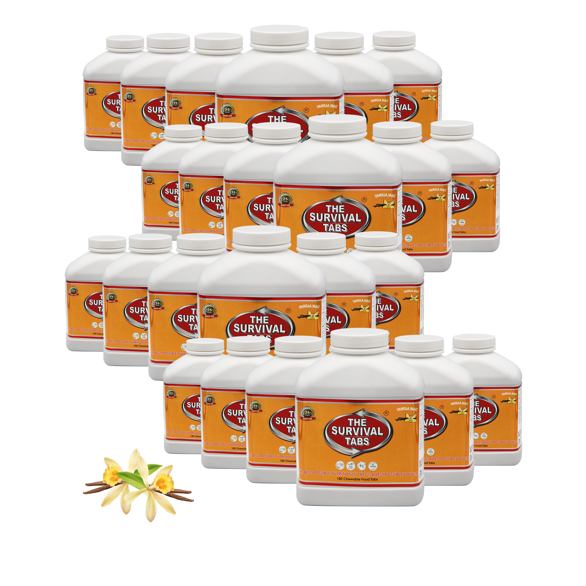 12-month survival storage food vanilla 25year shelf life none GMO gluten-free