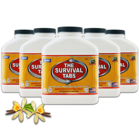 The Survival Tabs Survival Tabs - 15 Day Survival Food Supply - Gluten Free and Non-GMO 25 Years Shelf Life (180 Tabs - Chocolate)