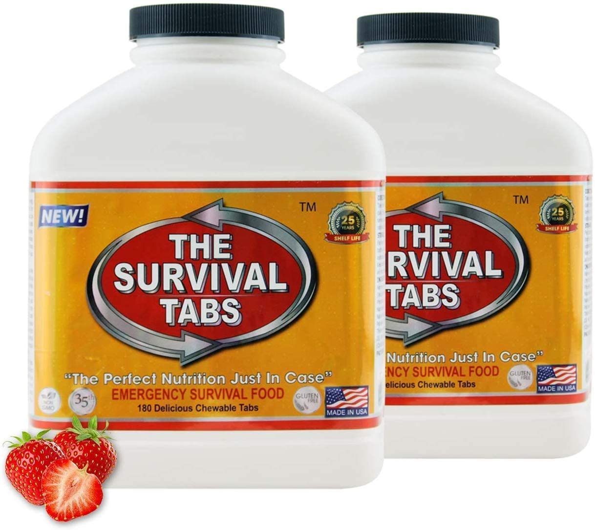 Metaverse Survival Tabs 30-day Food Supply Emergency Food Ration 360 tabs Survival MREs for Disaster Preparedness for Earthquake Flood Tsunami Gluten Free and Non-GMO 25 Years Shelf Life - Strawberry Flavor