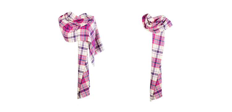 CASHMERE/ SILK TARTAN LIGHTWEIGHT STOLE MISS SCOTLAND