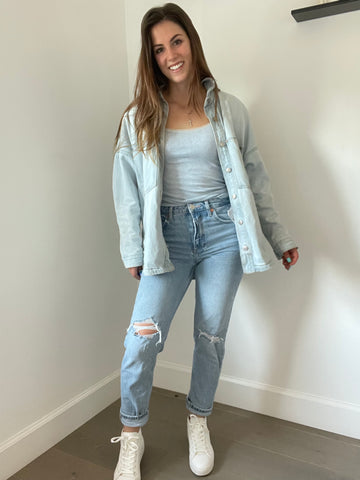 denim on denim styling - slow fashion style