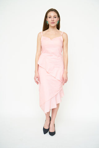 cotton dress - peach dress
