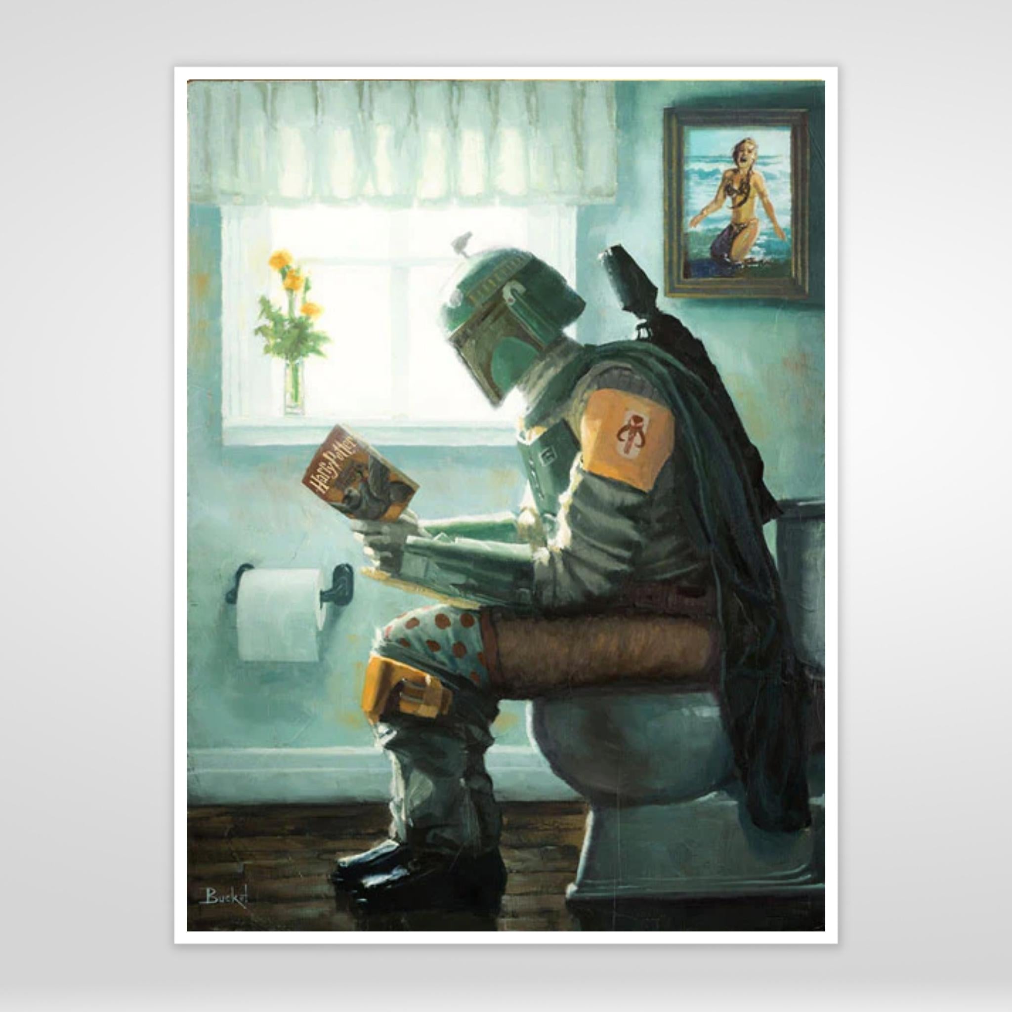 Boba Fett Bathroom Parody Art Print