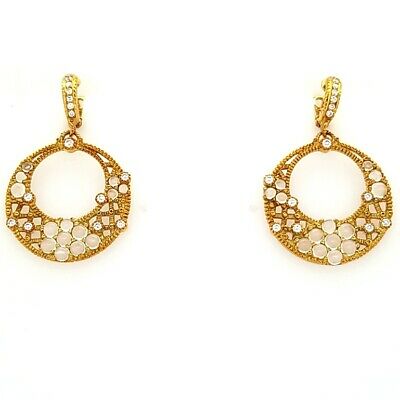 Judith Ripka 18K Diamond and Moonstone Earrings Yellow Gold – The ...