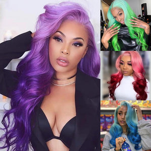 purple ombre human hair wig