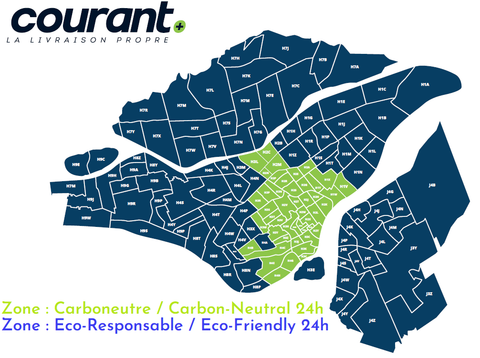 map ecofriendly carbon neutral delivery livraison ecoresponsable 24h Courant Plus