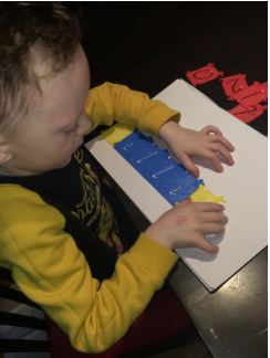 William using handwriting stencils