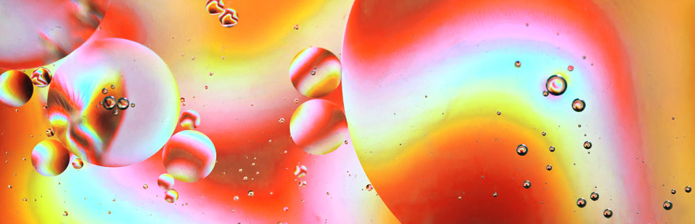 Colorful swirls with bubbles