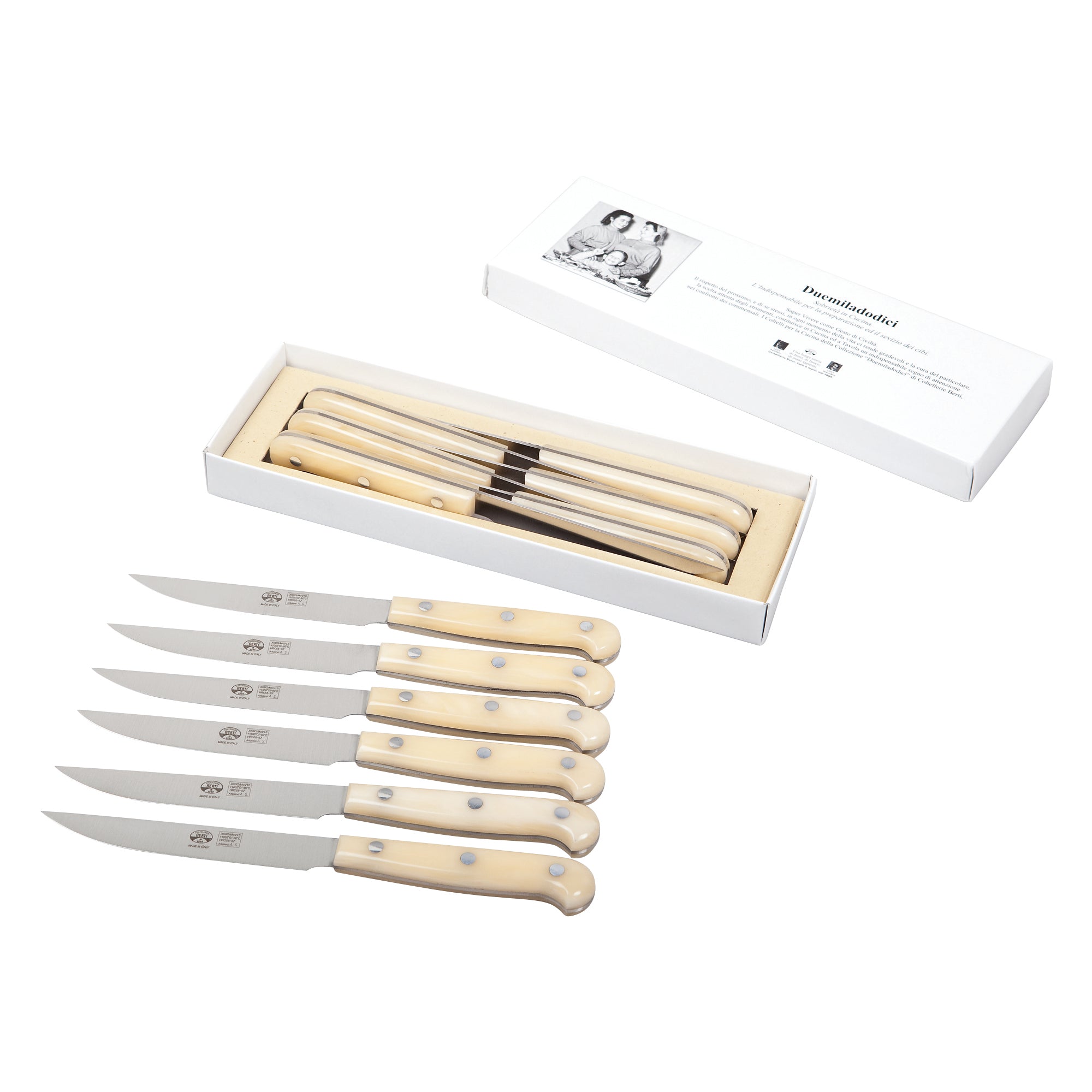 Berti - COMPENDIO 6-piece set with coloured handle - table knives