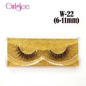 Natural 3D Mink Lashes 8-14mm Makeup Eyelashes For Daily Wear False Eyelashes Reusable Fluffy Fake Lashes For Wholesale Girlglee