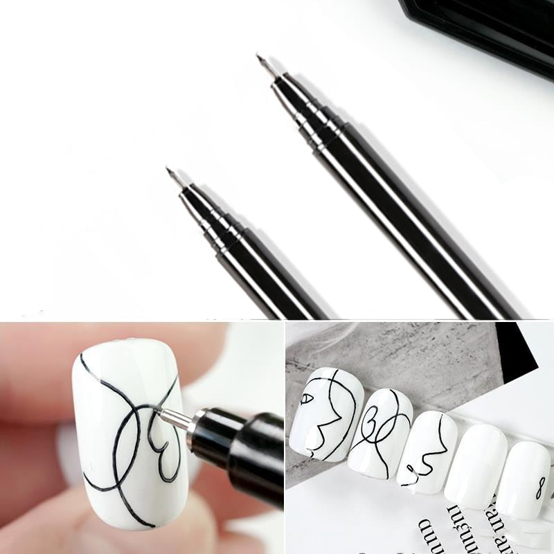 Gel Nail Art Line Painting Brushes Crystal Acrylic Thin Liner Drawing Pen Nail  Art Manicure Tools