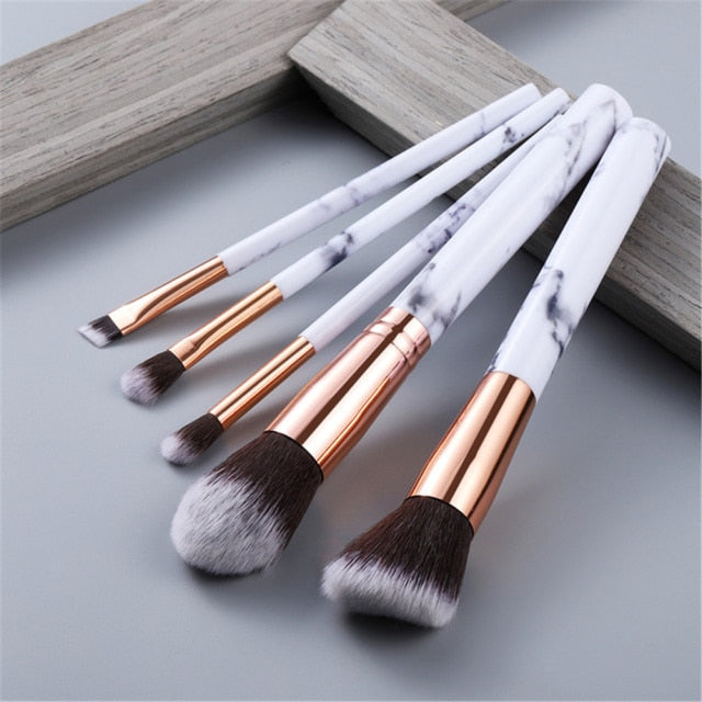 FLD 5/10/15Pcs Marble Makeup Brushes Set Cosmetic Tool Powder Eye Shadow Foundation Blush Blending Beauty Pinceaux De Maquillage