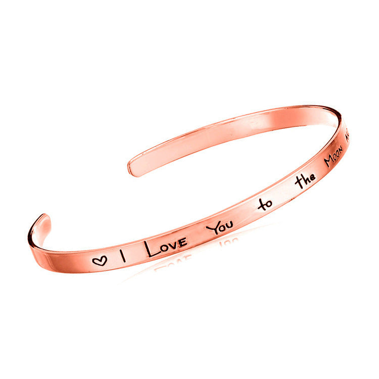 i love you to the moon and back cuff bracelet