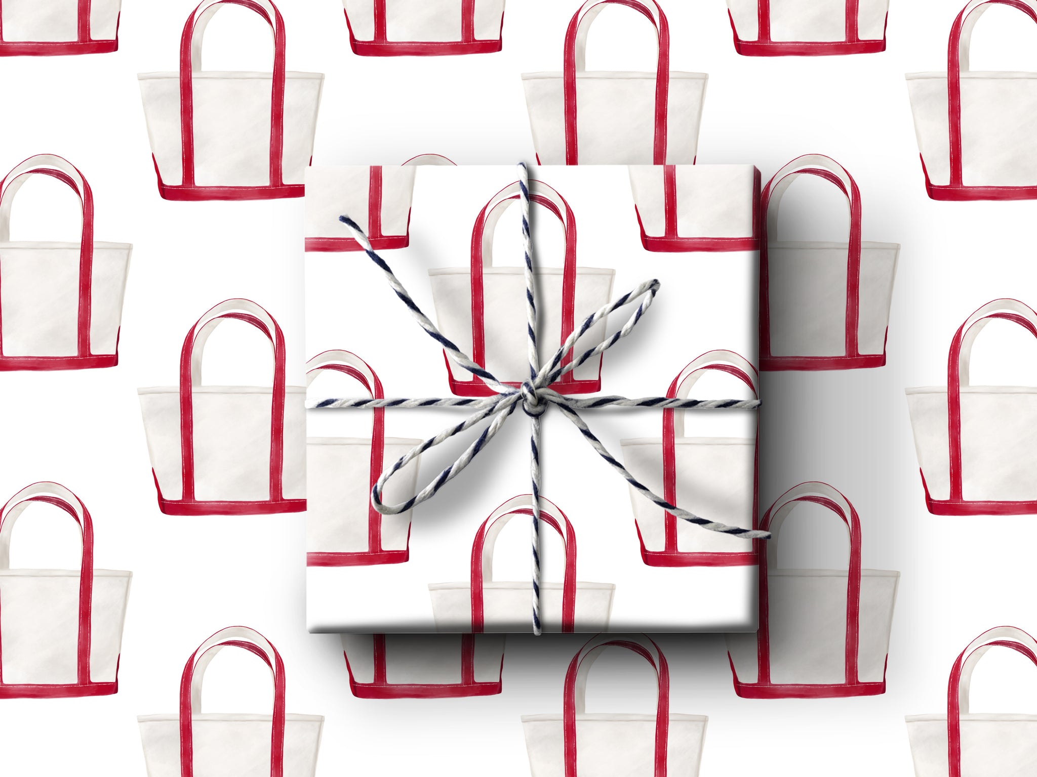 Red Tote Wrapping Paper