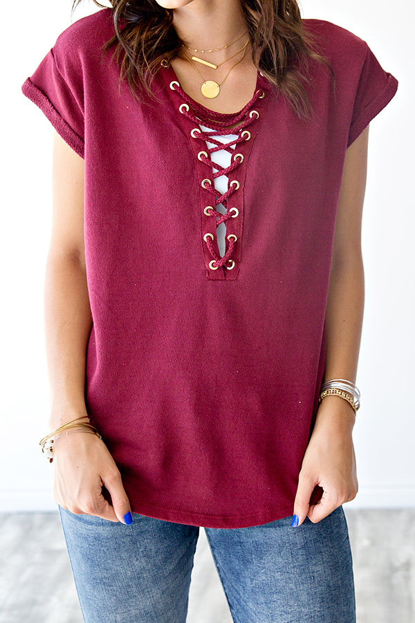 lace up tee