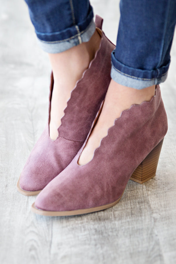 dusty rose booties