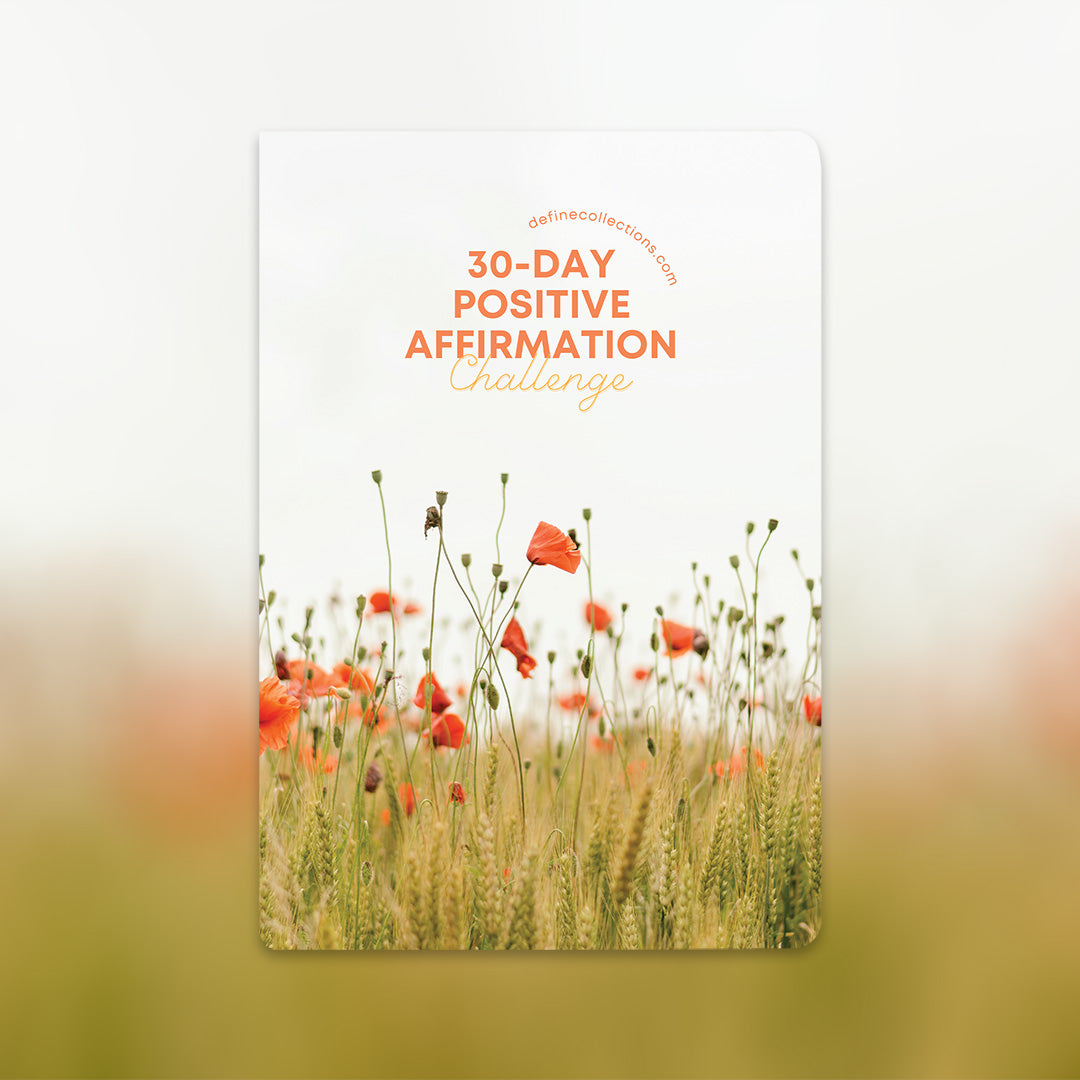 Picture of the 30-Day Positive Affirmation Challenge Define created for the Genuine by Jess subscription box.