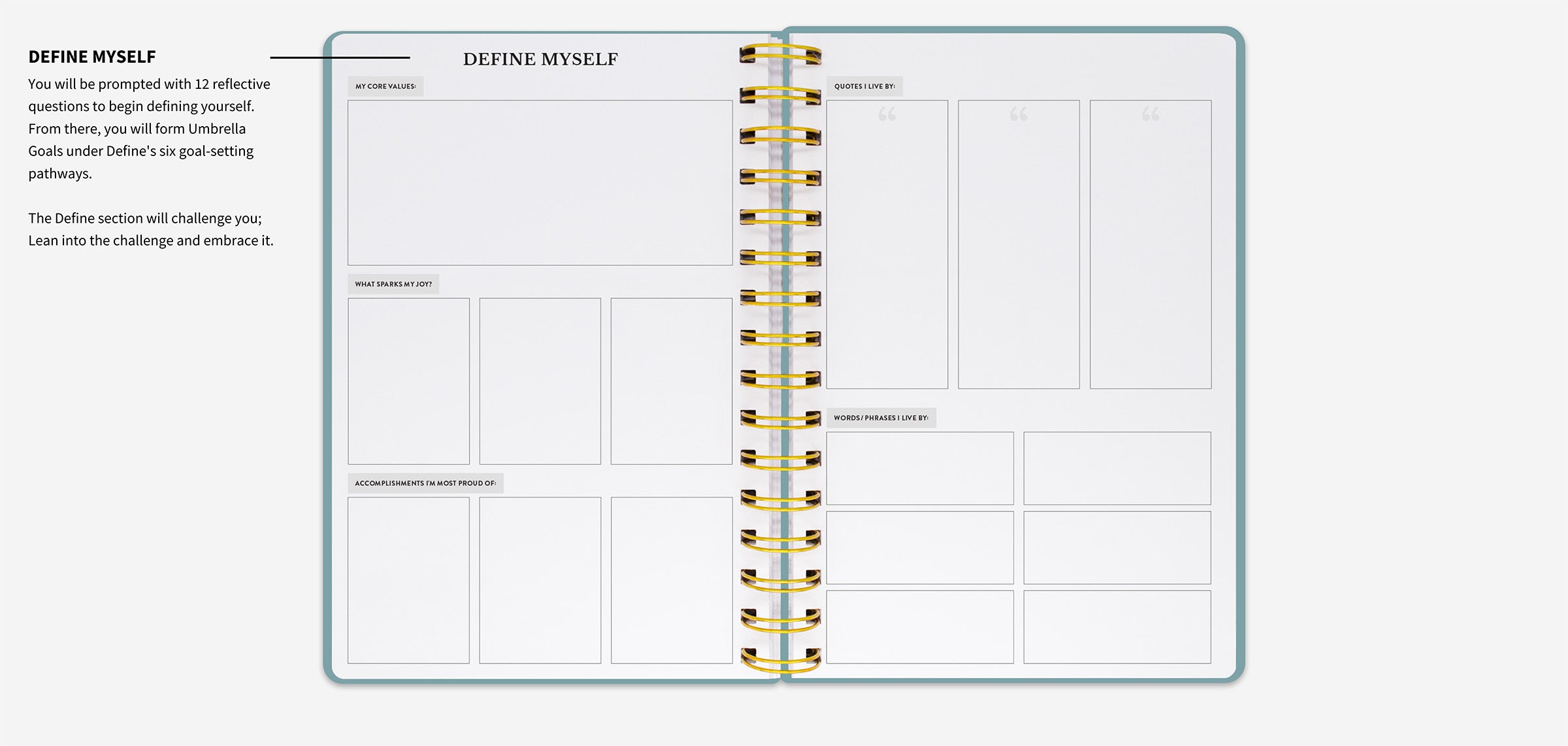 Example of the Define Myself reflective prompts