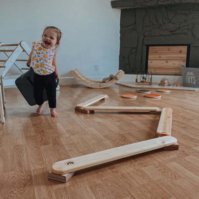 Wooden Balance Beam in Pine made in Canada