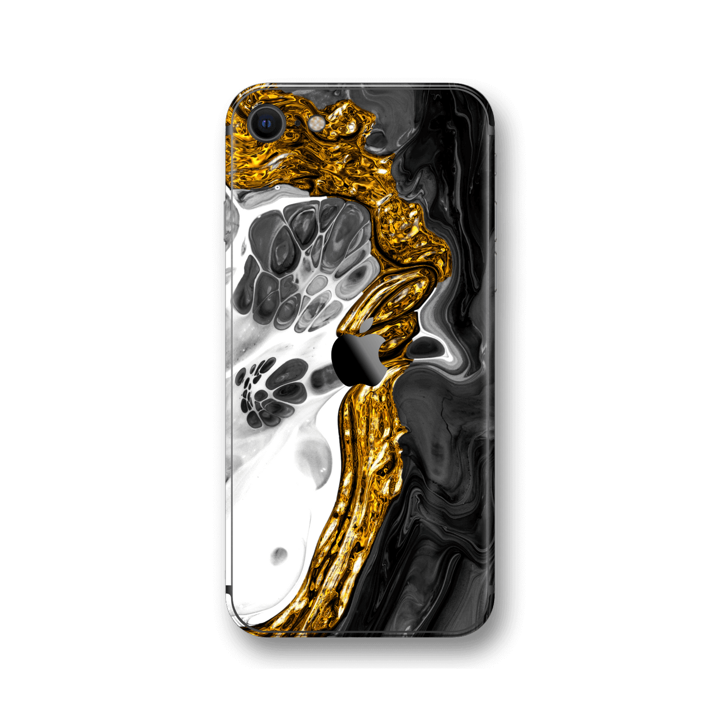 iPhone SE (2020) SIGNATURE Abstract MELTED Gold Skin, Wrap, Decal, Protector, Cover by EasySkinz | EasySkinz.com
