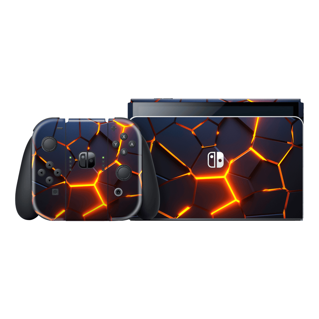 PlayStation 5 (PS5) DISC Edition Black-Gold Hexagon Skin, Wrap – EasySkinz™