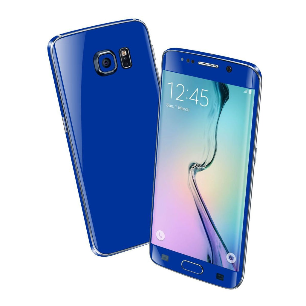 Samsung Galaxy S6 EDGE Glossy Royal Blue Skin / Wrap. 