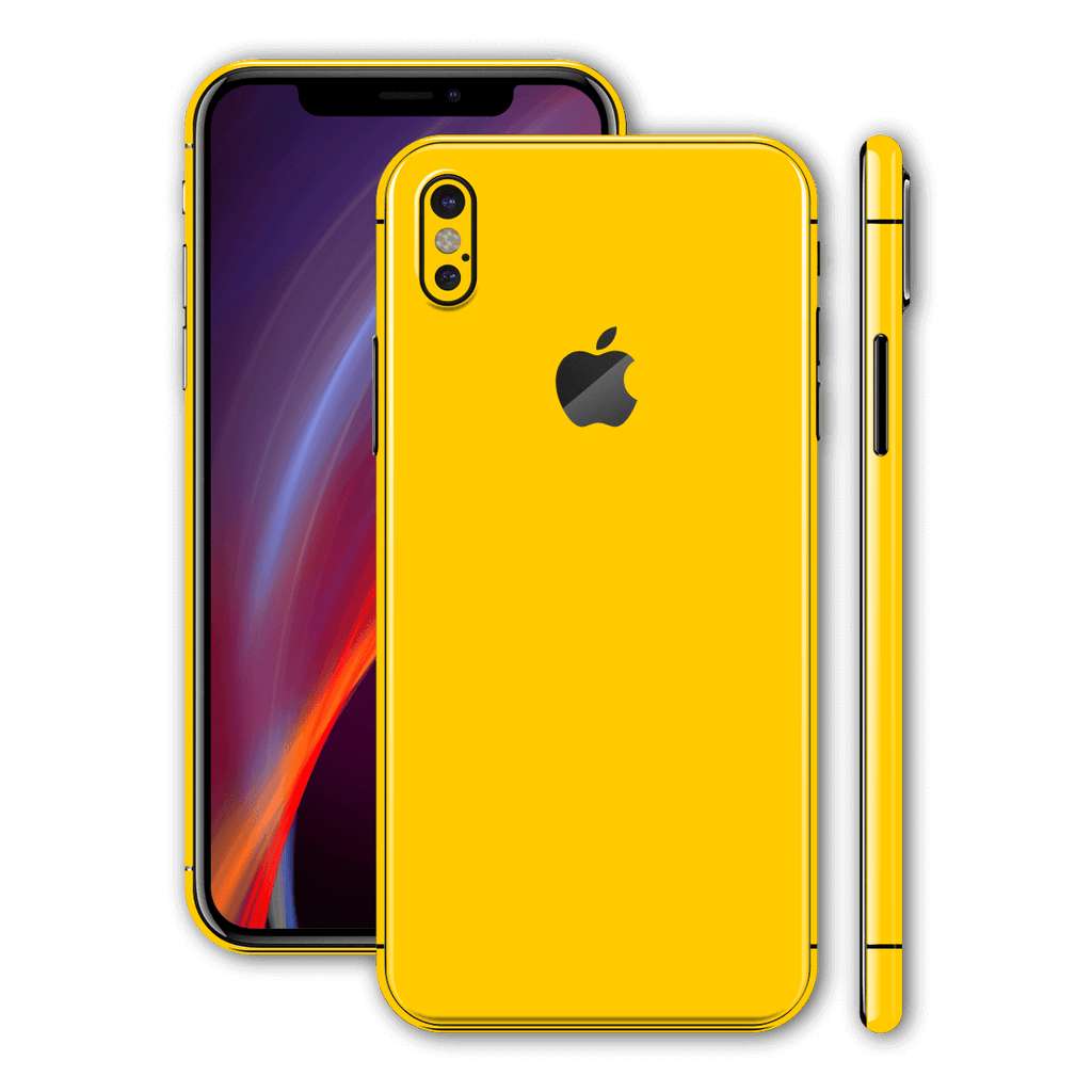 Iphone X Glossy Golden Yellow Skin Wrap Decal Easyskinz