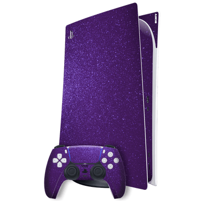 Playstation 5 (PS5) DIGITAL EDITION Diamond Purple Shimmering Sparkling Glitter Skin Wrap Sticker Decal Cover Protector by EasySkinz | EasySkinz.com