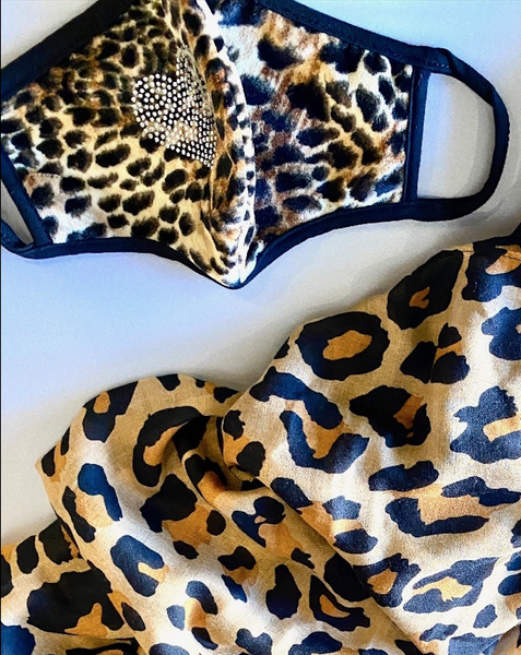 Leopard Print Mask with Heart