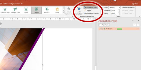 How to open the animation pane in PowerPoint