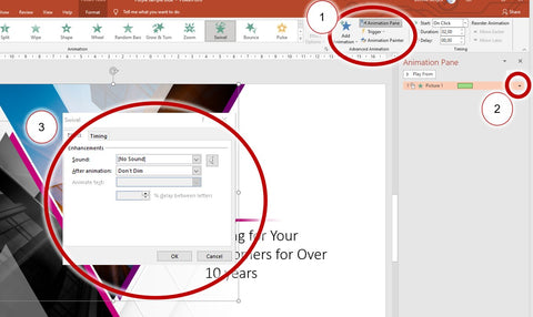 How to add sound to an animation in PowerPoint