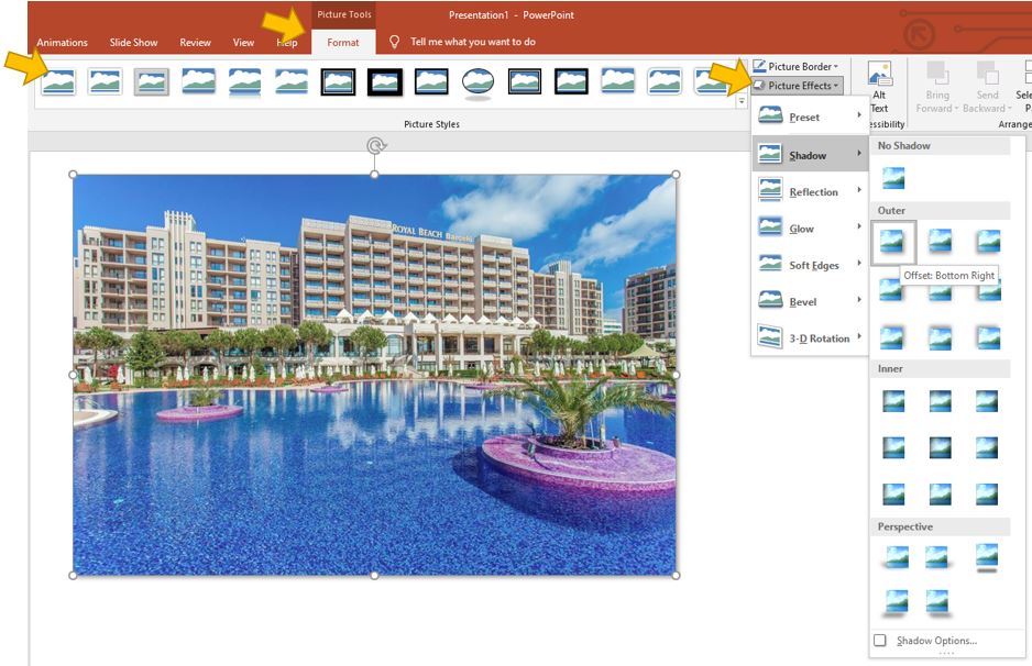 picture styles in PowerPoint - Quick tip