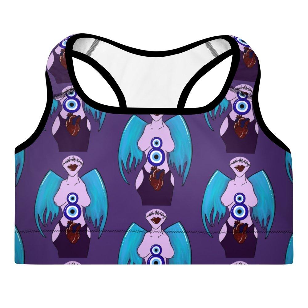 Longline sports bra - Midjourney Ai Bees and Honeycomb - Creation Awaits