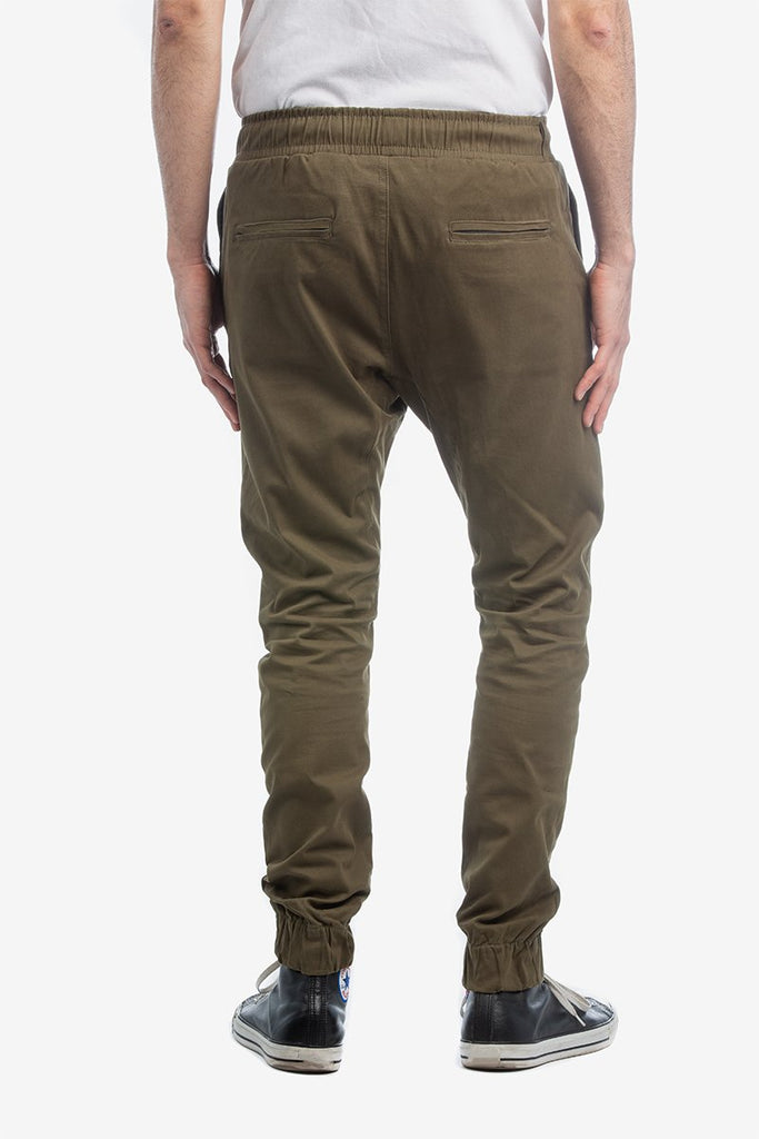 cotton twill joggers zipper