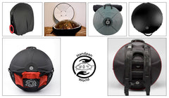 Collage Handpan Rucksacktaschen mit Logo von Handpan.World