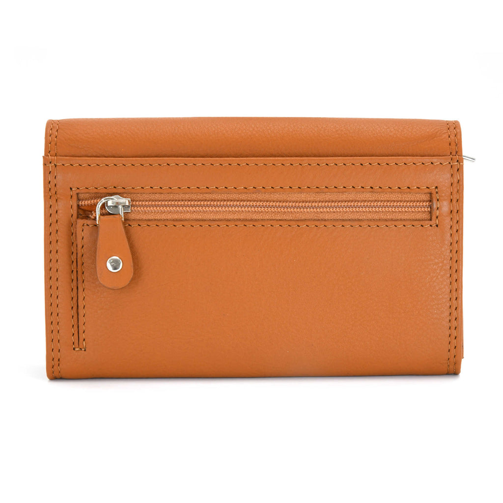 Clutch Wallet in Tan Color Leather with RFID | Style n Craft | #300953-CG