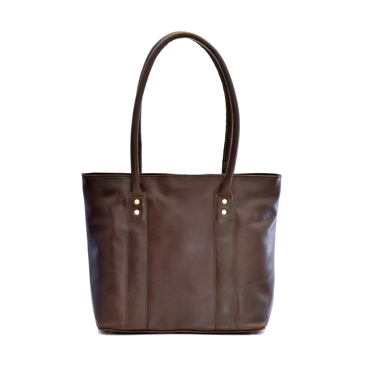 Ladies Tote Bag in Full Grain Dark Brown Leather | Style n Craft | #392004