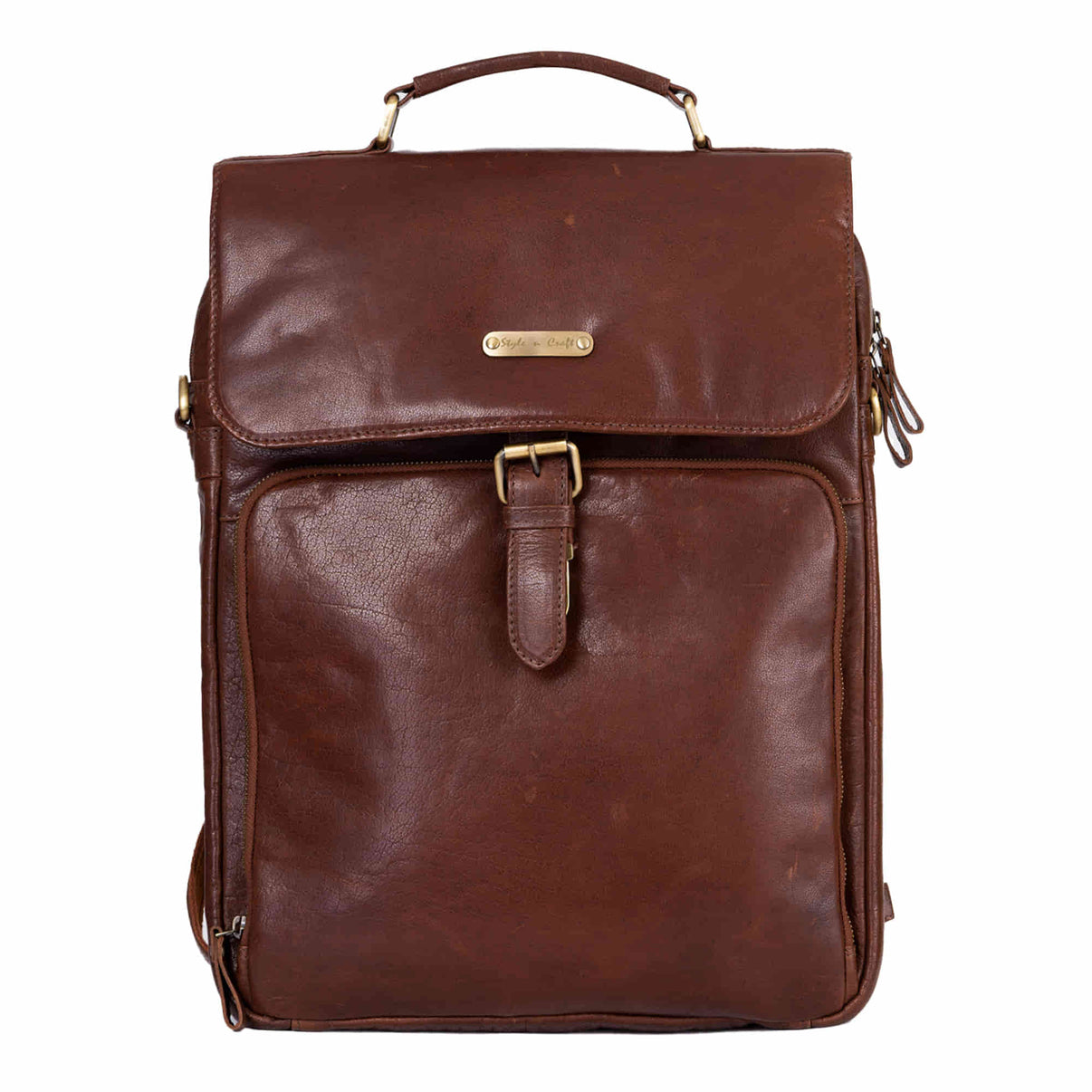 Cross Body Messenger & Backpack in Full Grain Dark Brown Vintage ...