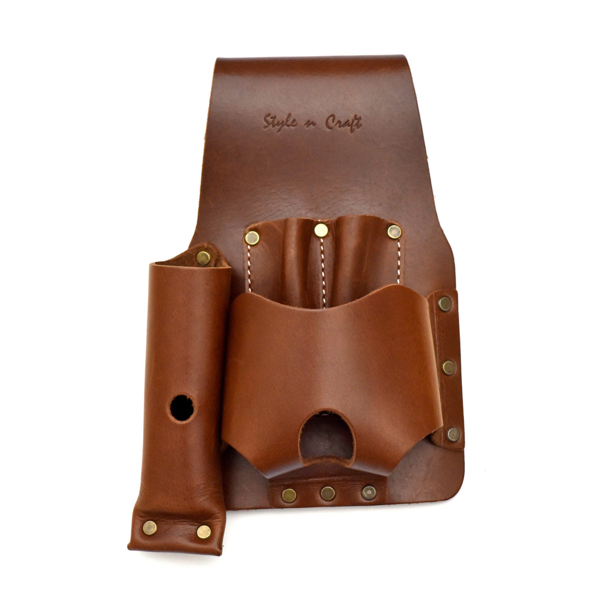 98015 Tape and Knife Holder in Heavy Top Grain Leather Style n Craft