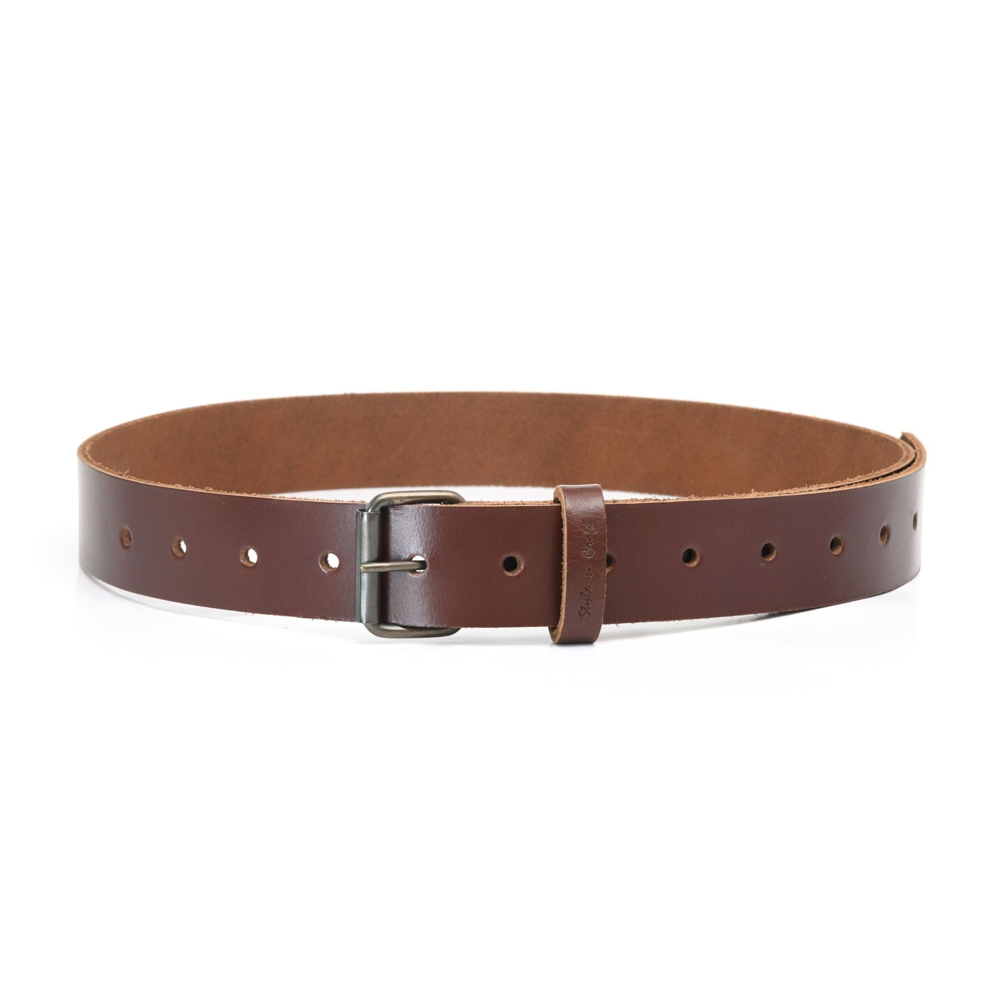 1-1/2 Inch Wide Belt in Dark Tan Heavy Top Grain Leather | Style n ...