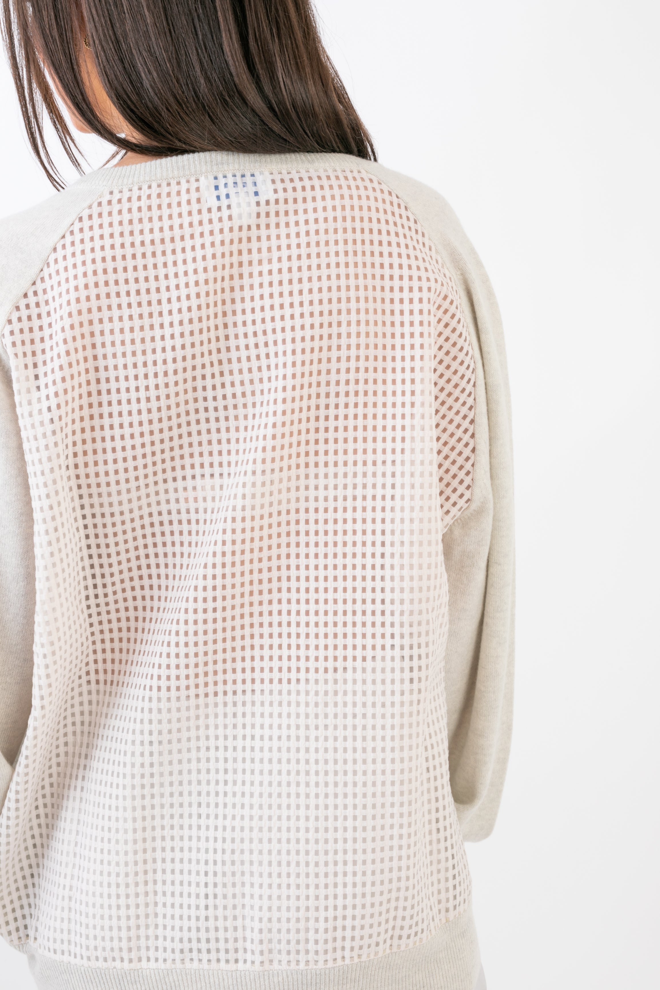 PETE SWEATER IVORY W/ CREAM WINDOW PANE