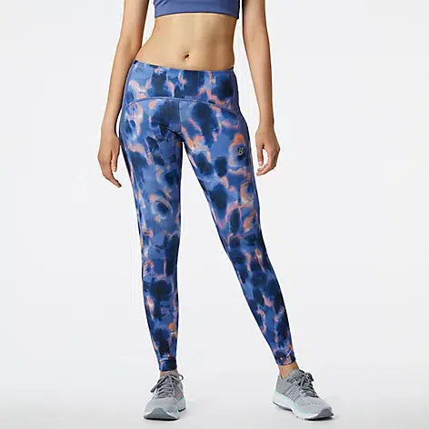 New Balance Relentless Crossover Printed High-Rise 7/8 Tight Legging  Serene-Blue