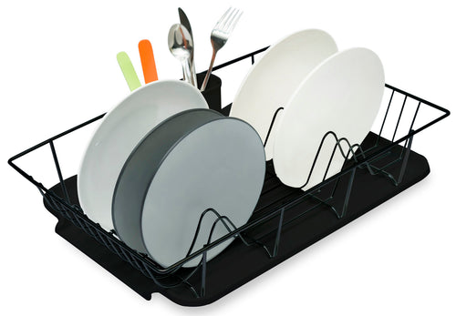 Small Dish Drainer Rack, Rust Proof Dish Rack, Plate Rack, Cutlery Box &  Tray