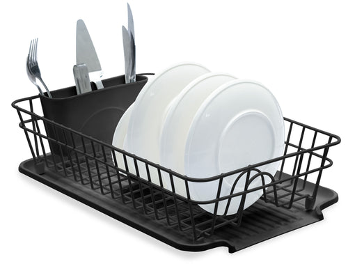 Tolobeve Large Dish Drying Rack and Dish Drainer 1 Tier Multifunctional  Dish Rack for Kitchen Counter, Black