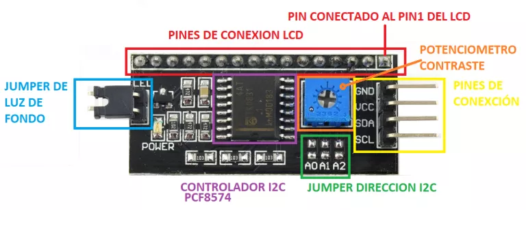 Módulo Serial I2C para Display LCD 16 x 2 PCF8574A