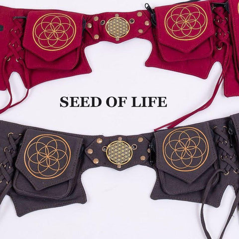 multi pocket belt seed of life belt