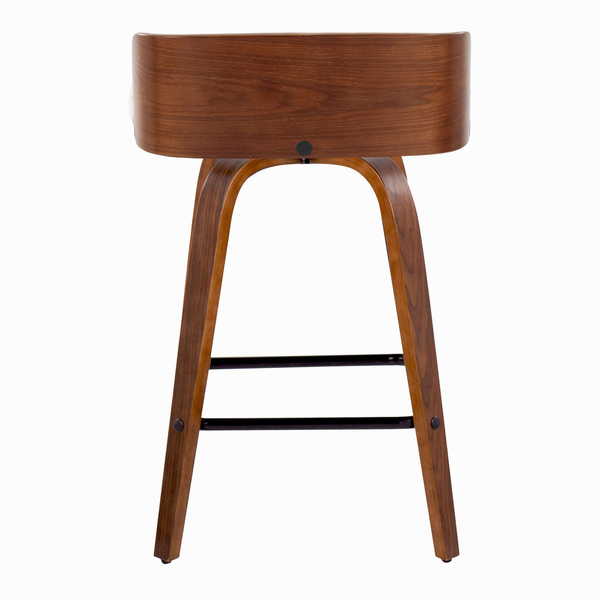 Set of 2 Maya Mid Century Modern Counter Stools with Fixed Height, Swivel Function, and Square Footrest