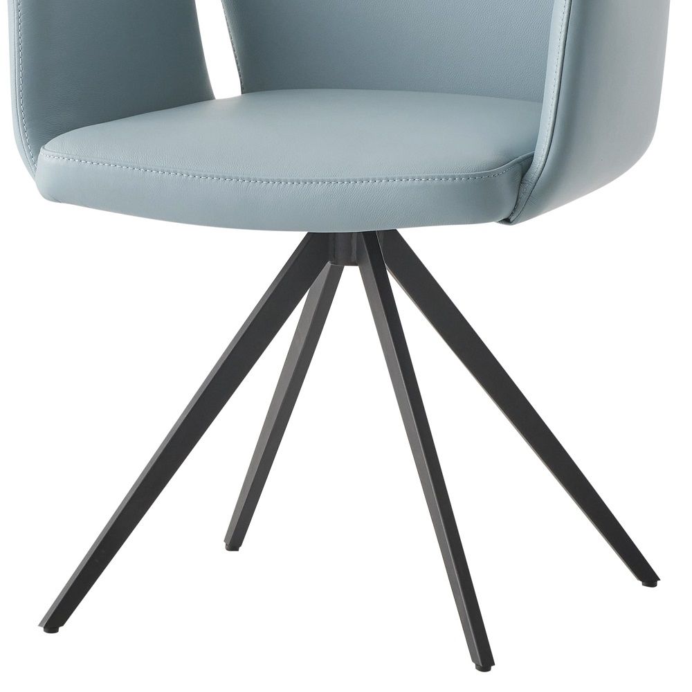 Light Blue & Black Swivel Side Chair - Segismunda