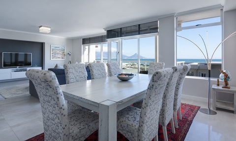 view of a dining room into the living room